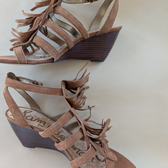 NWOT Sam Edelman Tan Fringe Sandals 8.5 - Picture 4 of 7